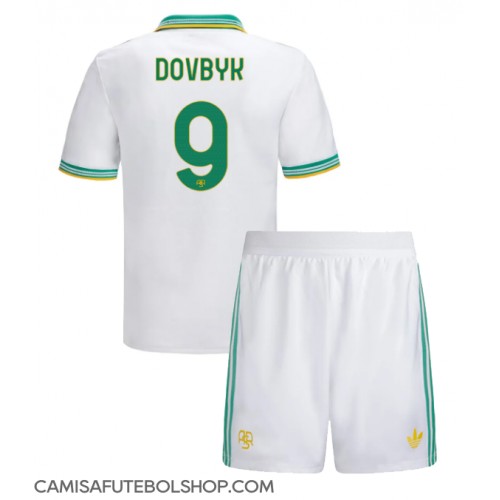 Camisa de time de futebol AS Roma Artem Dovbyk #9 Replicas 3º Equipamento Infantil 2025-26 Manga Curta (+ Calças curtas)